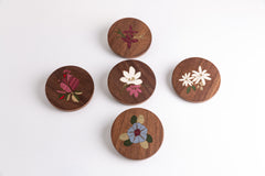 Inlay Flower Coaster Walnut – Set of 5