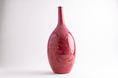 Decorative Red Ceramic Vase – North Collection
