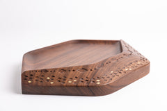 Zari Walnut Hand Carved with Brass Inlay Plate