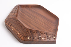 Zari Walnut Hand Carved with Brass Inlay Plate