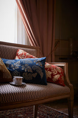 Embroidered Velvet Cushion Cover – Red