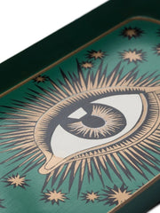 All-Seeing Eye Hand Painted Iron Tray –  Green
