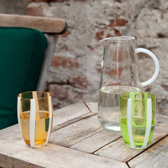 Zafferano Gessato Drinking Glass Set – Amber