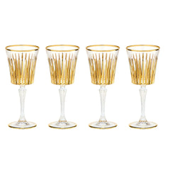 Gold Crystal Wine Flute Glasses