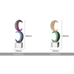 Crescent Moon Decorative Art Glass Sculpture