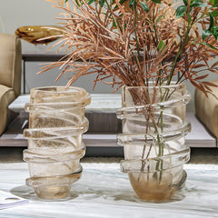 Gold Poline Thread Glass Vase