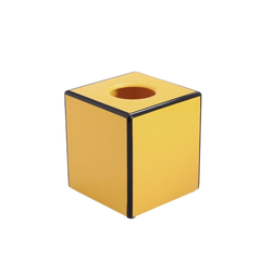 Square Decorative Tissue Box Cover – Black & Yellow