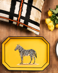 Zebra Hand Painted Iron Tray