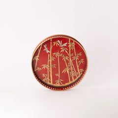 Bamboo & Dragonflies Hand Painted Iron Tray