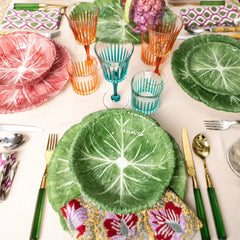 Les Ottomans Murano Crystal Wine Glasses - Green 4pcs set