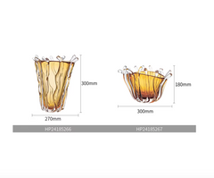 Amber Glass Decorative Vases