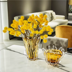 Amber Glass Decorative Vases