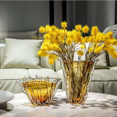Amber Glass Decorative Vases