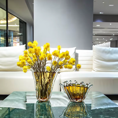 Amber Glass Decorative Vases