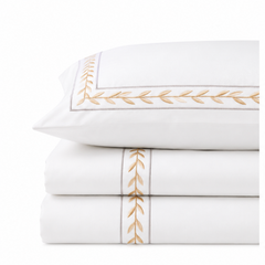 JOYA Pure Egyptian Cotton Duvet Cover Set – White/Gold