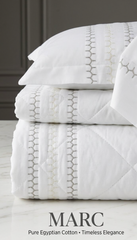 MARC Pure Egyptian Cotton Quilted Bedsheet Set – White