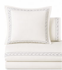 JOYA Pure Egyptian Cotton Duvet Cover Set – Ivory/Silver