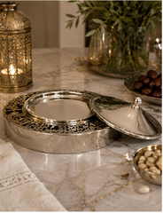 Sun Cover Arabic Calligraphy Serving Platter & Centrepiece Box – Silver