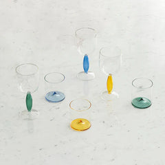 Zafferano Discobolo Glass Tumblers – Clear & Green