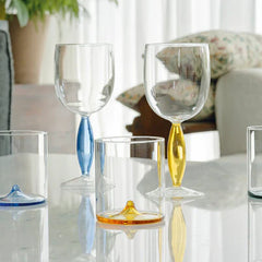 Zafferano Dorici Wine Glasses – Clear & Yellow