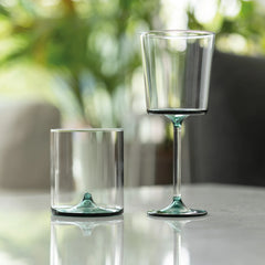 Zafferano Discobolo Glass Tumblers – Clear & Green
