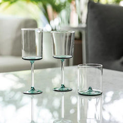 Zafferano Discobolo Wine Glasses – Clear & Green