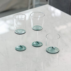 Zafferano Discobolo Glass Tumblers – Clear & Green