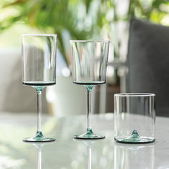Zafferano Discobolo Glass Tumblers – Clear & Green