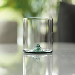 Zafferano Discobolo Glass Tumblers – Clear & Green