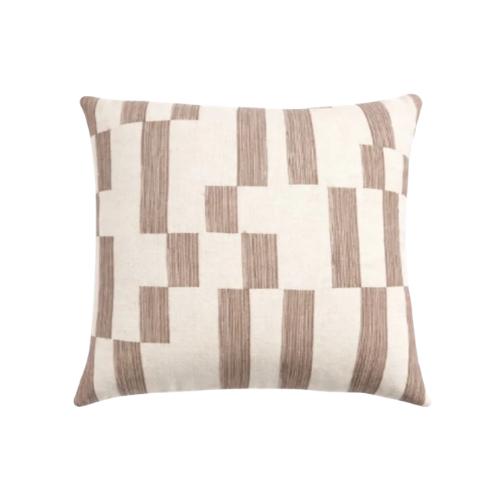 Geometric Embroidered Rayon Flax Cushion Cover