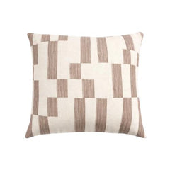 Geometric Embroidered Rayon Flax Cushion Cover