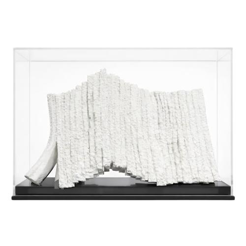 Textured Natural Stone Sculpture in Acrylic Case