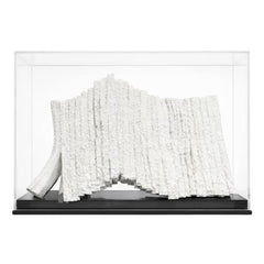 Textured Natural Stone Sculpture in Acrylic Case
