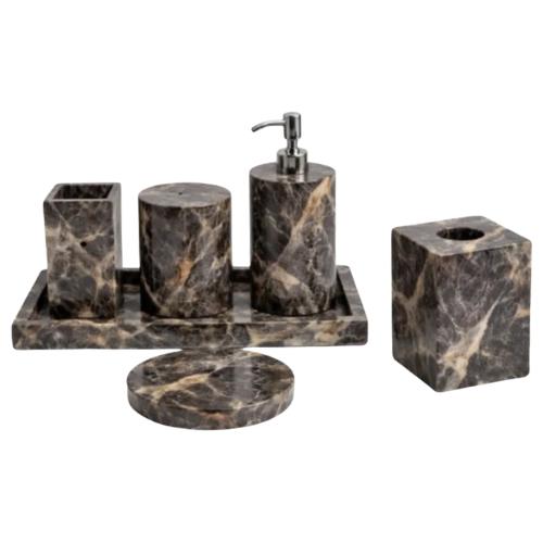 Stone Lava Oro Bathroom Accessories Set – 6 Piece