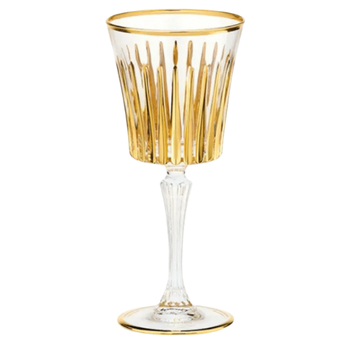 Gold Crystal Wine Flute Glasses