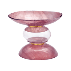 Purple Hourglass Stand with Bowl – 21 cm
