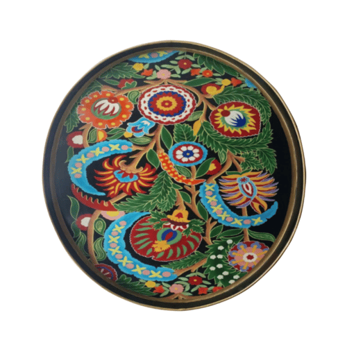 Ikat Hand-Painted Iron Tray