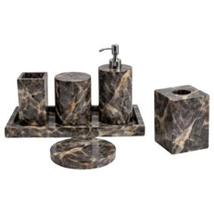 Stone Lava Oro Bathroom Accessories Set – 6 Piece