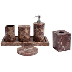 Stone & Mango Marble Bathroom Accessories Set – 6 Piece