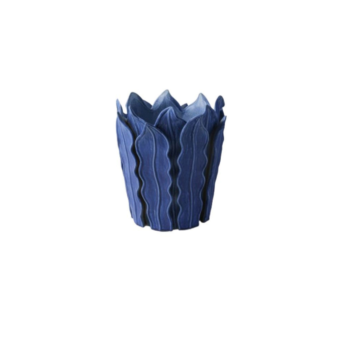 Modern Sculpted Blue Porcelain Vase
