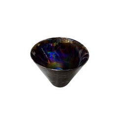 Yalos Murano Cortina Black Intarsio Spiral Decorative Vase
