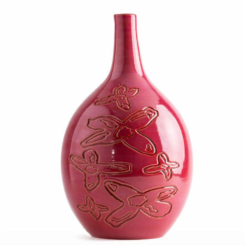 Decorative Red Ceramic Vase – North Collection