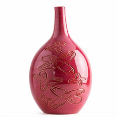 Decorative Red Ceramic Vase – North Collection
