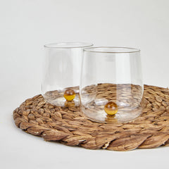 Zafferano Bilia Glass Tumbler Set –  Golden Yellow