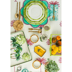 Les Ottomans Ceramic Plates Bamboo Collection – Green