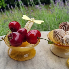 Yellow & Amber Glass Salt Bowl – 11 cm