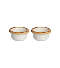 Les-Ottomans Set of 2 Bamboo Bowls 8cm Brown