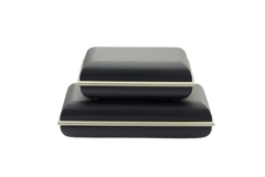 Decorative Storage Box with Silver Edge – Black Matte
