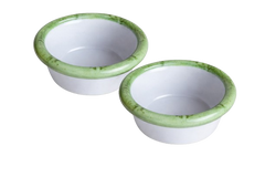 Les-Ottomans Set of 2 Bamboo Bowls 8cm Green