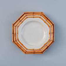 Les Ottomans Ceramic Plates Bamboo Collection – Brown